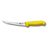Cuchillo Victorinox Fibrox Desossa, Hoja Curva, 15 Cm, Color Amarillo