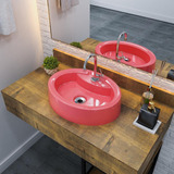Cuba Banheiro O43 C/torneira+ Válv 7/8 +sifão+flex Colorida Cor Rosa