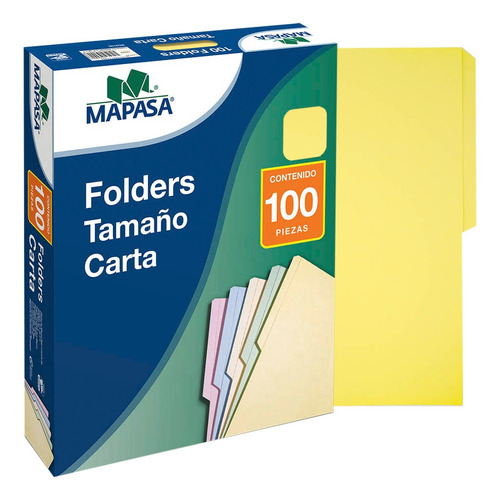 Folder Tamaño Carta  Mapasa Con 100 Pzas