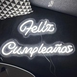 Letrero Neón Led Feliz Cumpleaños 29x14.2 Cm Y 54x14.2 Cm