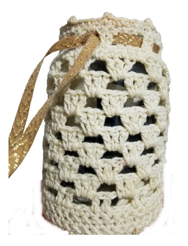 Centro De Mesa/souvenir/frasco Vidrio A Crochet Pack X 6