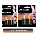 6 Pilhas Alcalina C Media Duracell (ideal Para Lanternas )