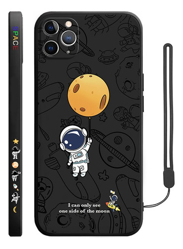 Funda Silicona Para iPhone Diseño De Astronauta +correas