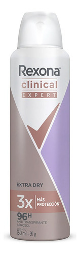 Antitranspirante En Aerosol Rexona Clinical Extra Dry 150ml