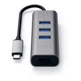 Ethernet Rede Space Gray Hub Usb-c Satechi 3 Portas Usb-a