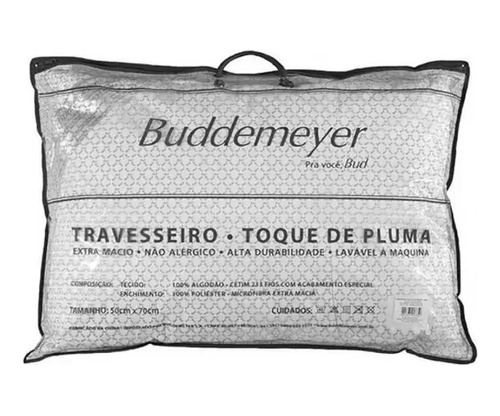 Travesseiro Buddemeyer Toque De Pluma 70cm X 50cm Branco