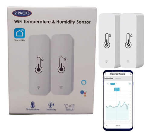 Pack 2 Sensores Temperatura  Y Humedad, Wifi -app Tuya Alexa