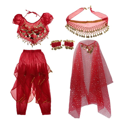 Set De Traje De Danza De Vientre De Niñas Diseño Con