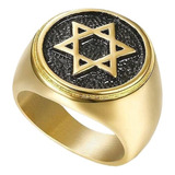 Anillo De Oro Punk Para Hombre Anillo Con Estrella De David