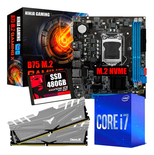 Kit Upgrade Gamer - Core I7 3.8ghz + B75 + 8g Ram + Ssd 480g