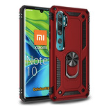 Funda P/ Xiaomi Mi Note 10, Anillo Metal Uso Rudo