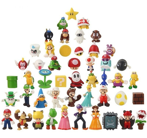 Super Mario Bros Colección 48 Figuras En Bolsa 