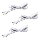 3 Cables Armado Lampara Con Interruptor-enchufe Blanco 1.8m