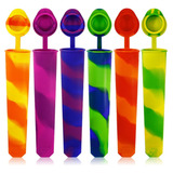 Silicona Ice Pop Molds Set De 6 Color Rainbow Swirl Popsicle