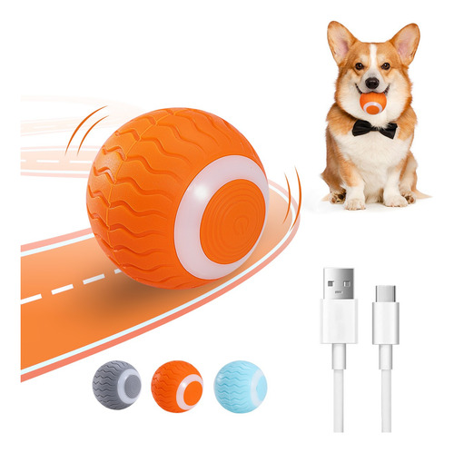 Bola Pelota Para Gatos Auto Giratoria Recargable Usb Led Cs