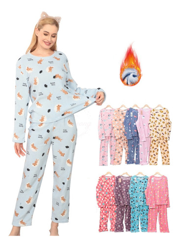 Set Pijama Mujer 2 Piezas Térmica Dm86k Unitalla 