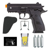 Pistola Co2 P226x-5 Full Metal + Esferas + Kit Alvo Javali