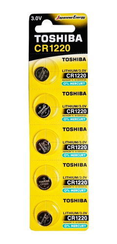 5 Piezas De Cr1220 Toshiba 3v  Reloj, Controles, Alarmas