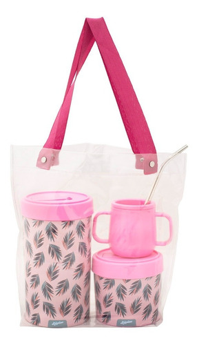 Combo Set Kit Matero Regalo Mujer Mate Bombilla Latas Bolso