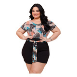 Conjunto Plus Size Blusa E Short Roupas Femininas 44 A 54