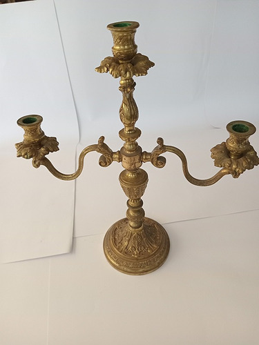 Candelabro De Bronce, Estilo Francés, 3 Velas