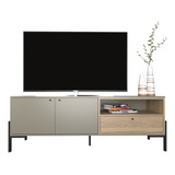 Rack Mesa Tv Smart Led 150 Cm Mueble Moderno Gris Olmo