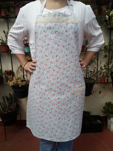 Delantal De Cocina Entero Para Mujer En Gabardina