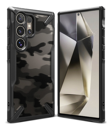 Capa Antichoque Ringke Fusion X Para Samsung Galaxy S24 Ultra | Capa Fina E Rígida Antiderrapante | Suporte De Alças | Proteção De Nível Militar - Camo