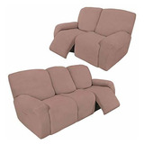 Fundas Easy-going Para Sofa Impermeable 2 Piezas Color Rosa