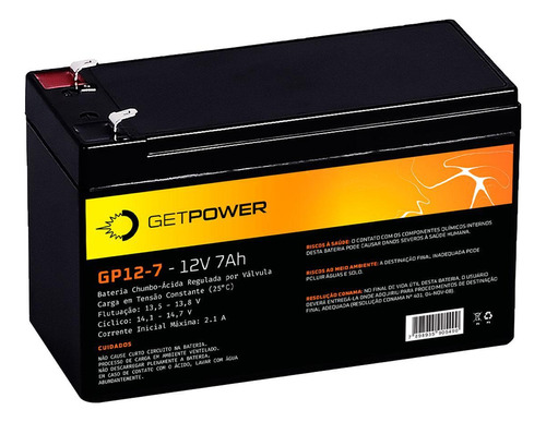 Bateria Selada Vrla 12v, 7ah Gp12-7 Getpower