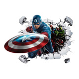 Decoracion Vinil 3d, Avengers  Capitan America Tapiz 65x55