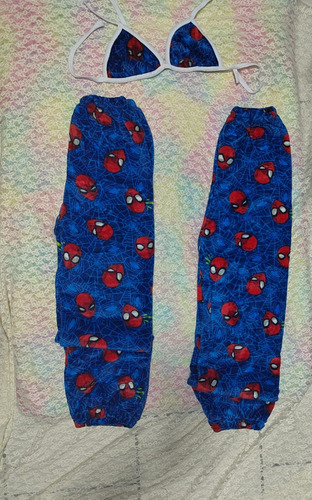 Pijama Dúo Pareja Teddy Peluche Pantalón Hombre Mujer Spider