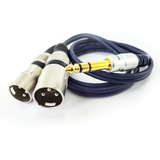 Cable De Audio 2 Xlr Macho A Plug 1/4 Trs Estéreo 1.8mts