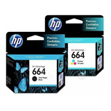 Pack Tinta 664 Original Hp 1 Negro Y 1  Tricolor  1515 2135 