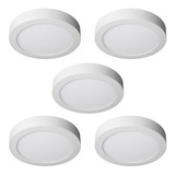 5 Focos Panel Sobrepuesto Led 6w Redondo Bisel / Hb Led