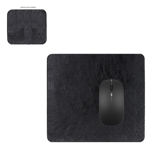 Atacado 15 Mouse Pads Couro 20 X 20 + Porta Copos