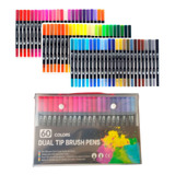 Plumones Dual Brush Pens Marcadores Doble Punta 60 Colores