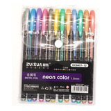 Set 12 Lápices Neón Color Metal Pen Zuixua