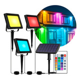 Lampara Solar Exterior Luz Led Colores Rgb Control App