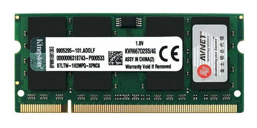Memoria Ram 4 Gb Ddr2 Pc2 667 Mhz Kvr667d2s5/4g Para Portáti