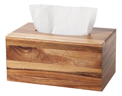 Funda Rectangular Para Caja De Pañuelos De Madera De Acacia,