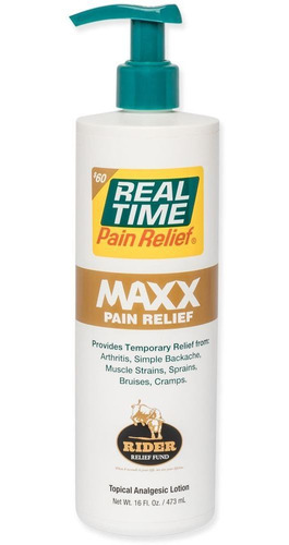 Crema Para El Alivio Del Dolor 16 Onzas Real Time Pain