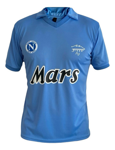  Camiseta Napoli Mars Campeon Uefa 1989 Celeste Retro