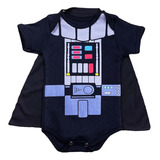 Body Bebê Temático Fantasia Star Wars Darth Vader + Capinha