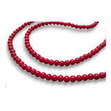 Tira O Sarta Jade Rojo De 4 Mm, Tira De 95 Piedras Aprox.