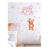 Vinil Decorativo Pared Cuarto Bebe Niños Oso Estrellas