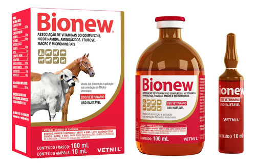 Bionew 100ml Suplemento Para Cães Equinos E Bovinos Vetnil