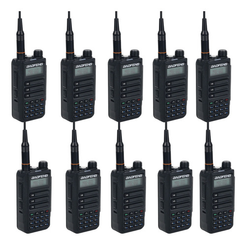 Kit 10 Comunicadores Radio Triband Vhf/uhf Uv-16 Pro Baofeng