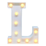 Luminária Decorativa Led 3d  Letra L Branca 22cm Decor Festa