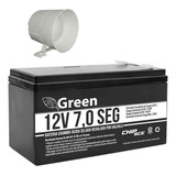 Bateria Selada Alarme 12v 7ah Potente Green + Sirene Potente